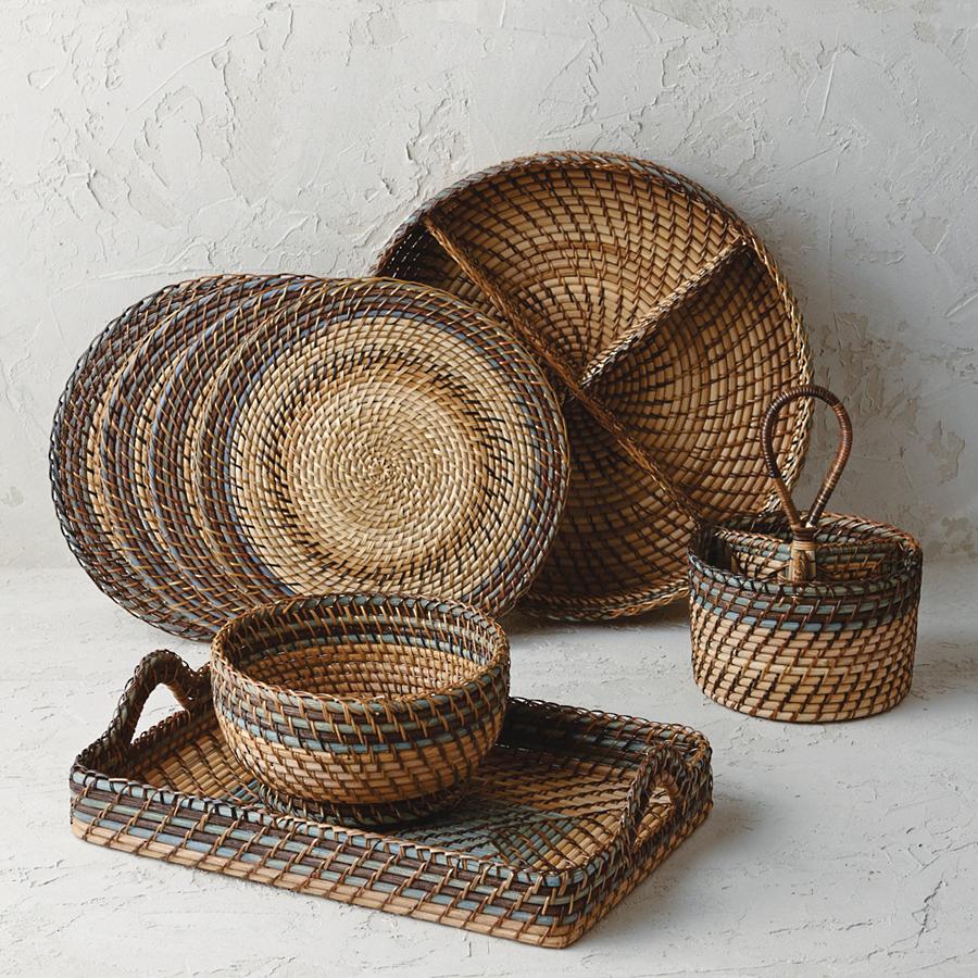 rattan serveware